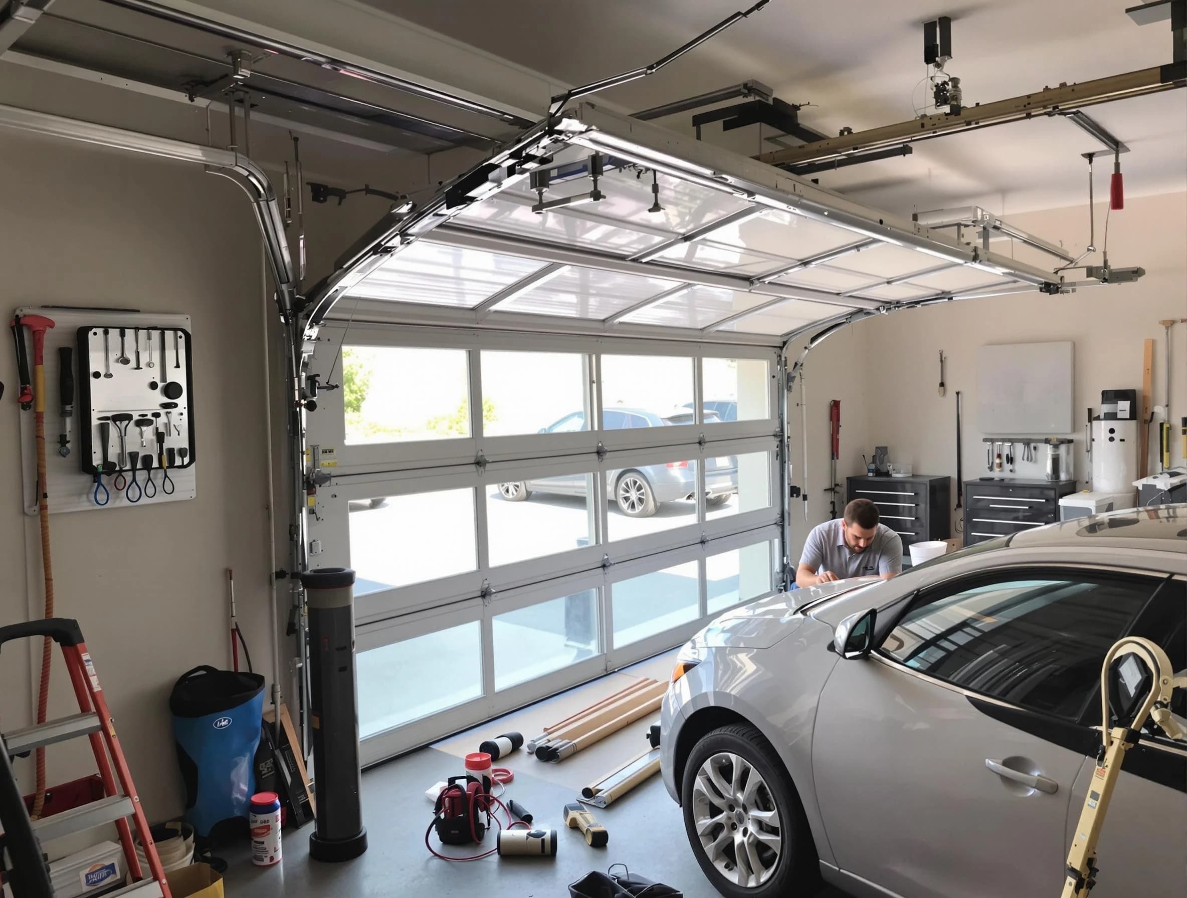Garage door noise reduction service by Coopertown Garage Door Repair in Coopertown