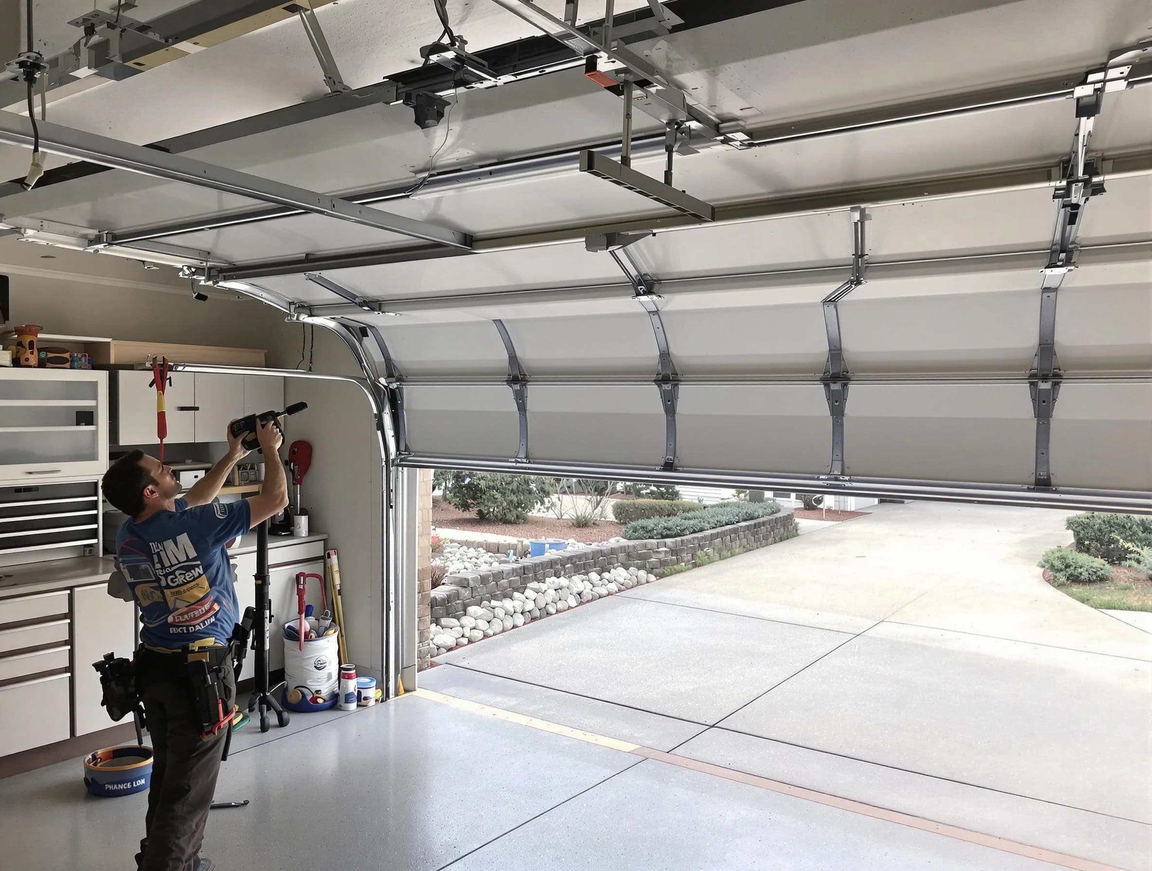 Garage door track repair service by Coopertown Garage Door Repair in Coopertown