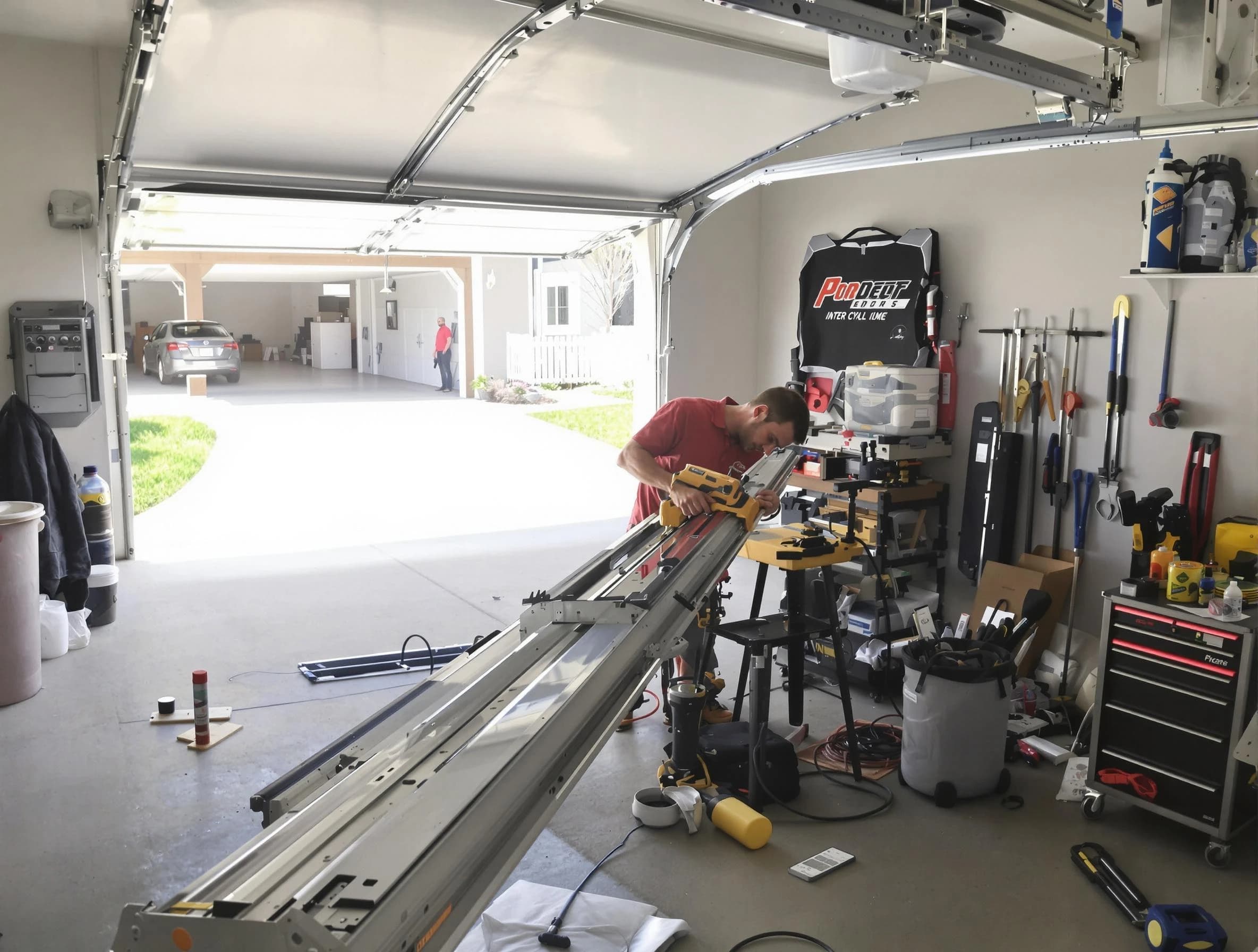 Coopertown Garage Door Repair expert performing track repair in Coopertown