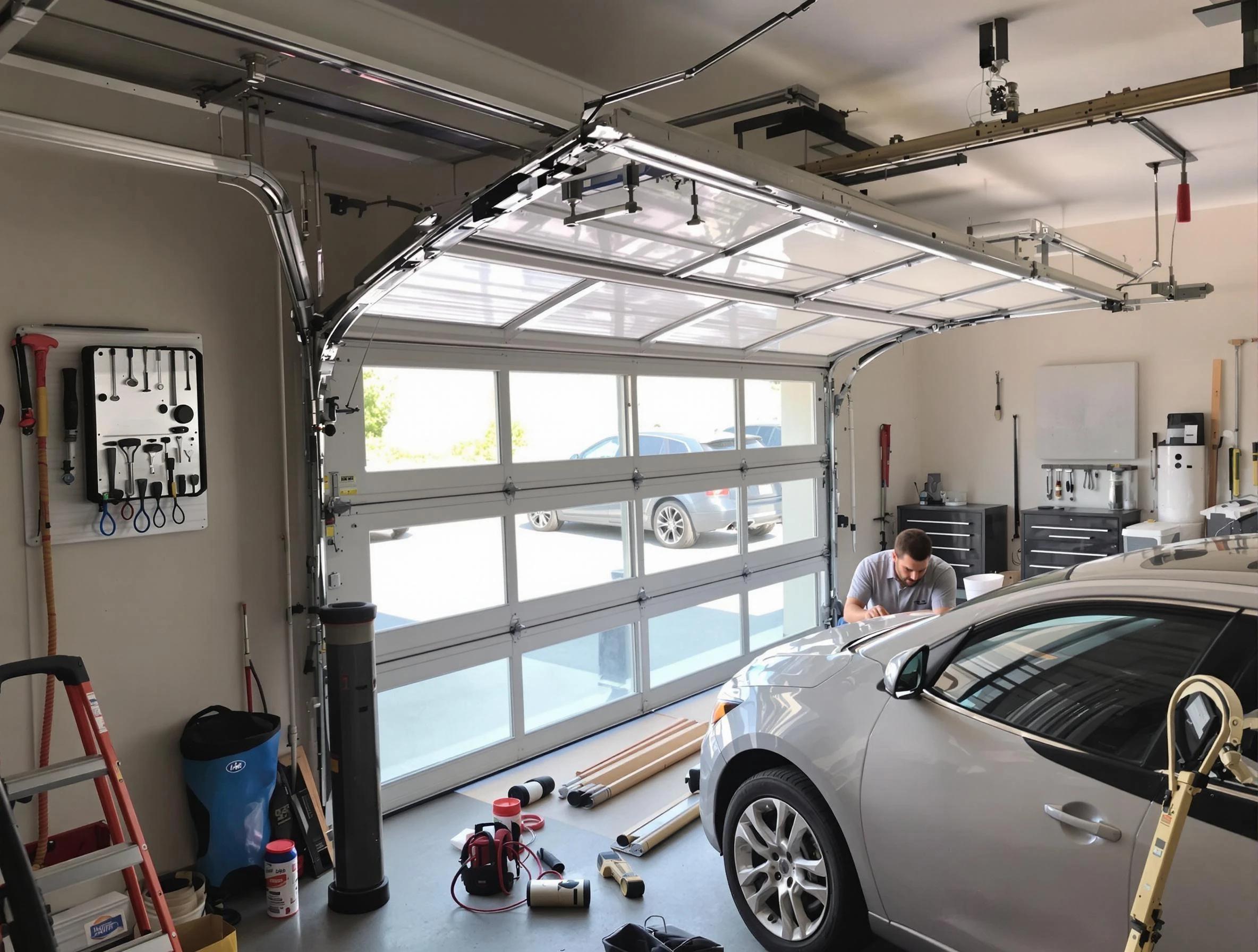 Garage door noise reduction service by Coopertown Garage Door Repair in Coopertown