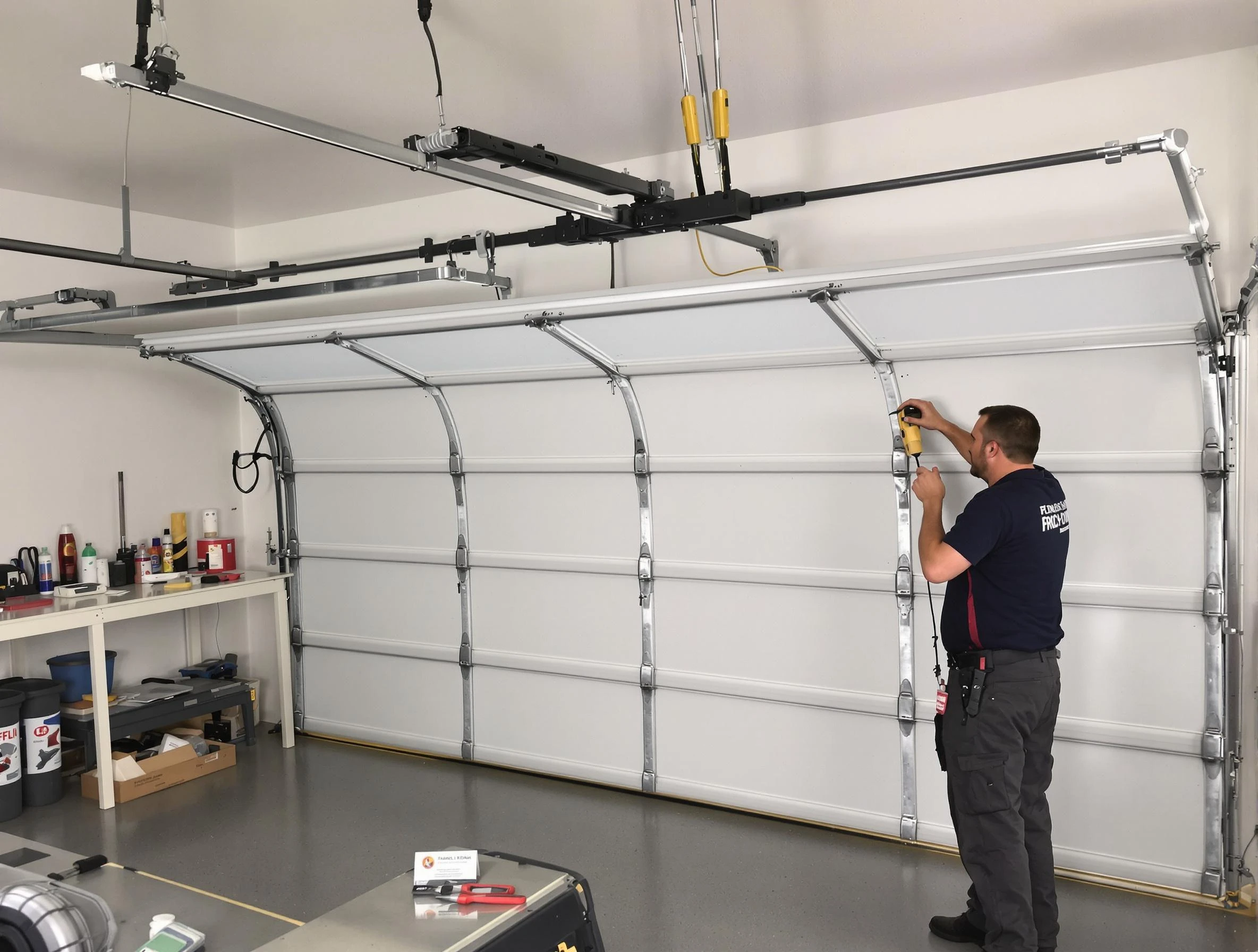 Coopertown Garage Door Repair certified technician performing overhead door system repair in Coopertown
